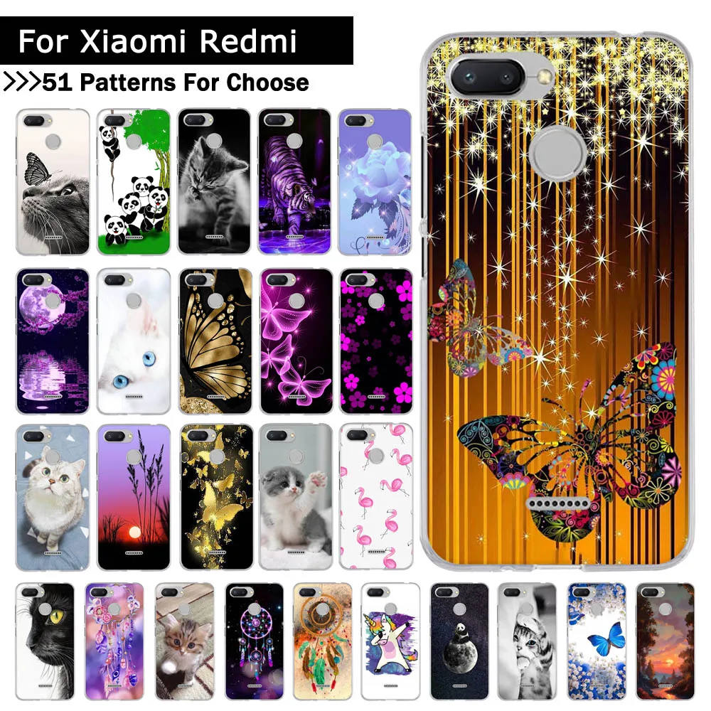 Чехол для телефона Xiaomi Redmi 6 6A GO мягкие силиконовые чехлы с животными телефонов