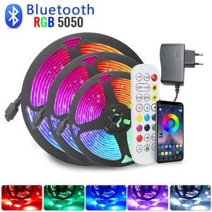 Светодиодные ленты Bluetooth 15 М 5050 водонепроницаемая 2835 WIFI RGB гибкая лента Светодиодная лента 5 м 10 м 15 м 20 м с управлением через приложение для телефона