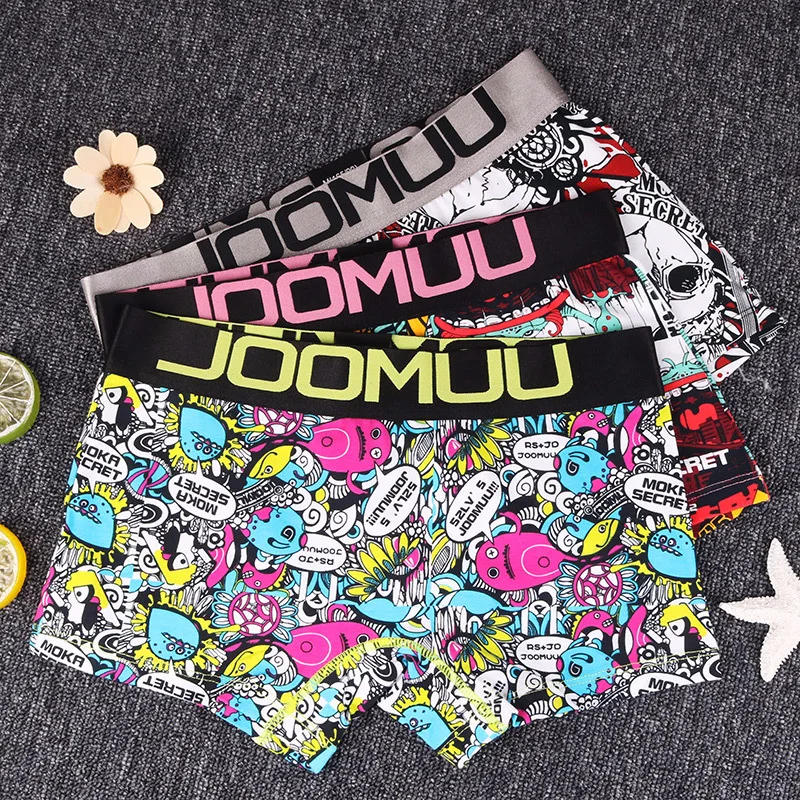 

1pcs Women 100% Cotton Cartoon Print Shorts Tomboy Mid-waisted Neutral Underwear Boxer Briefs Knickers Tran Les Lesbian Boyshort