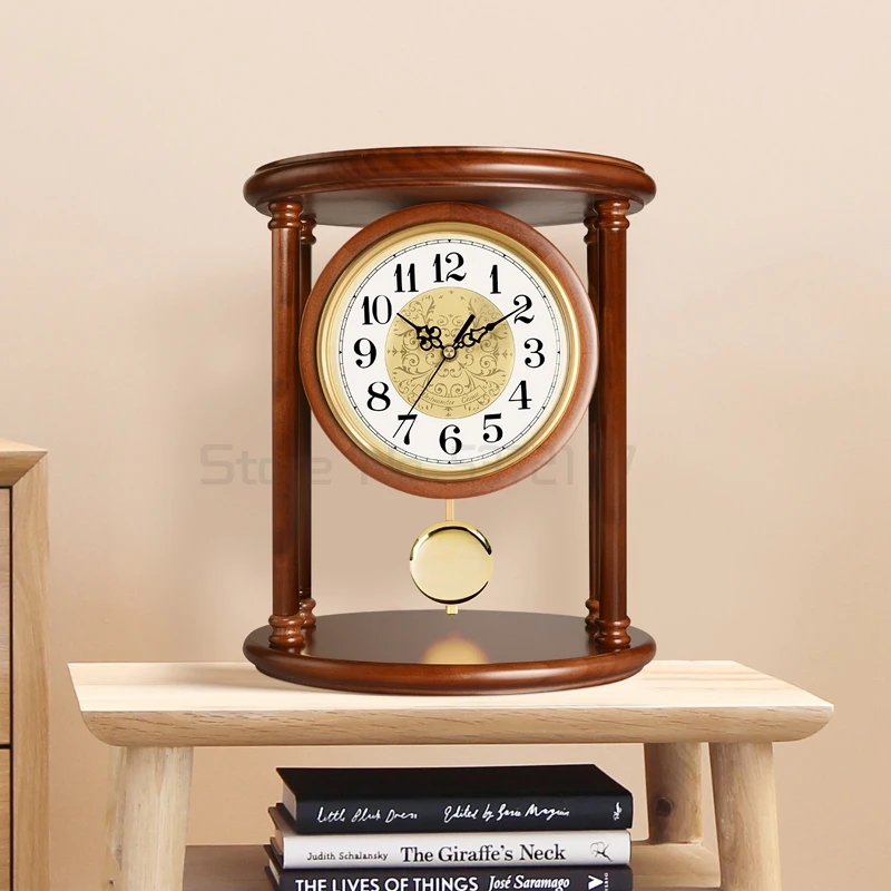 Living room clock solid wood Bogu frame decoration creative silent Desk Clock | Дом и сад