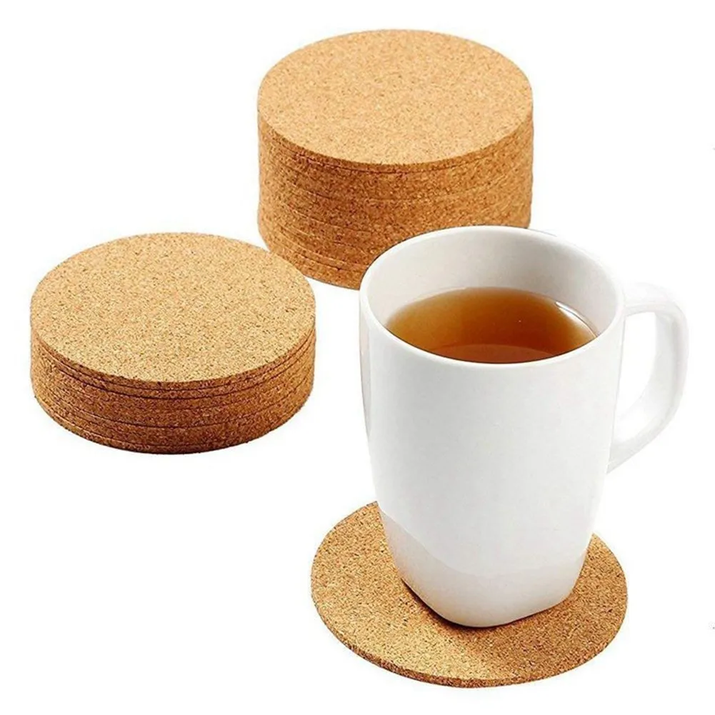 

10Pcs Round Shape Dia 3mm Plain Natural Cork Coasters Wine Drink Coffee Tea Cup Mats Table Pad For Home Office Kitchen New