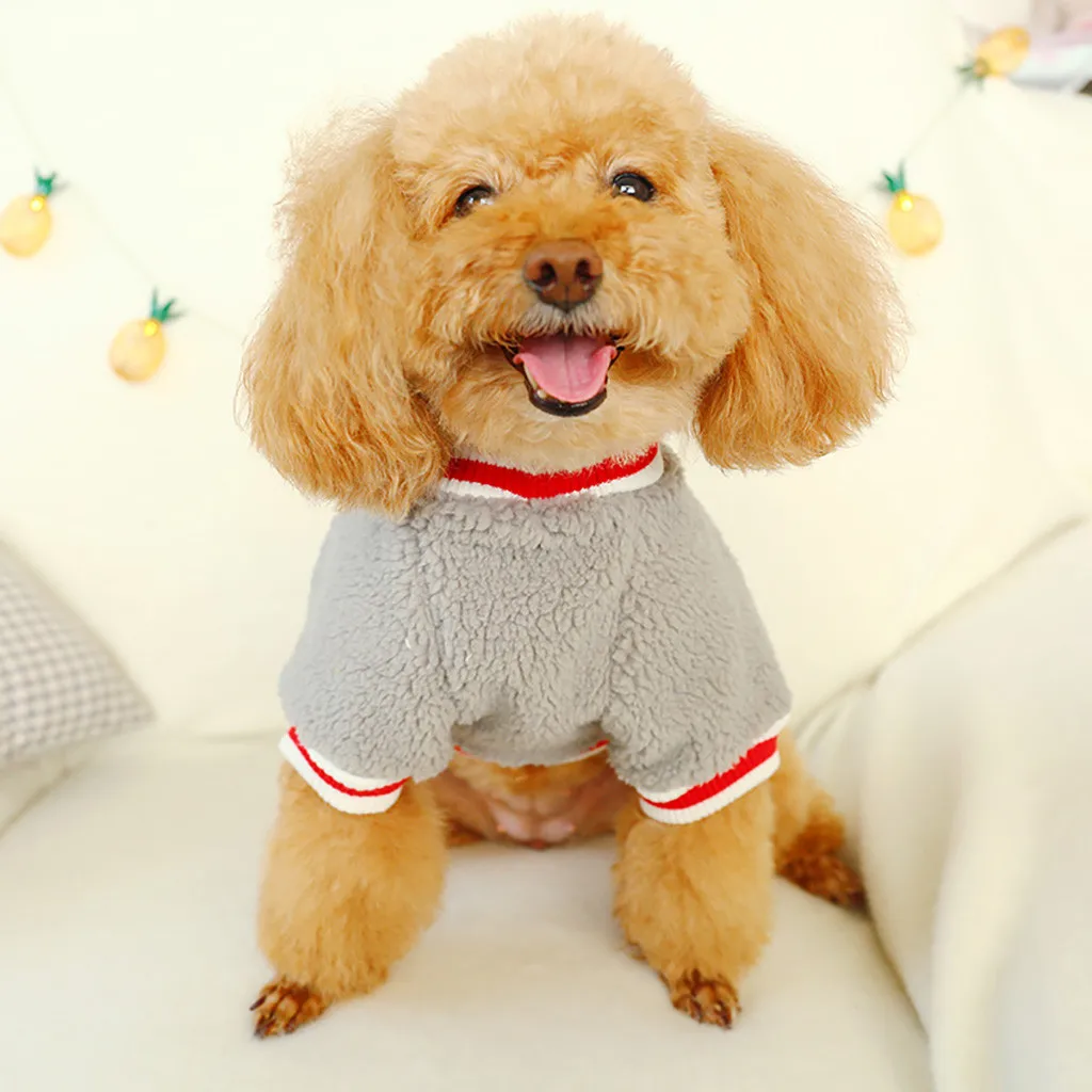 Новая бархатная футболка для домашних животных из овечьей шерсти модная одежда