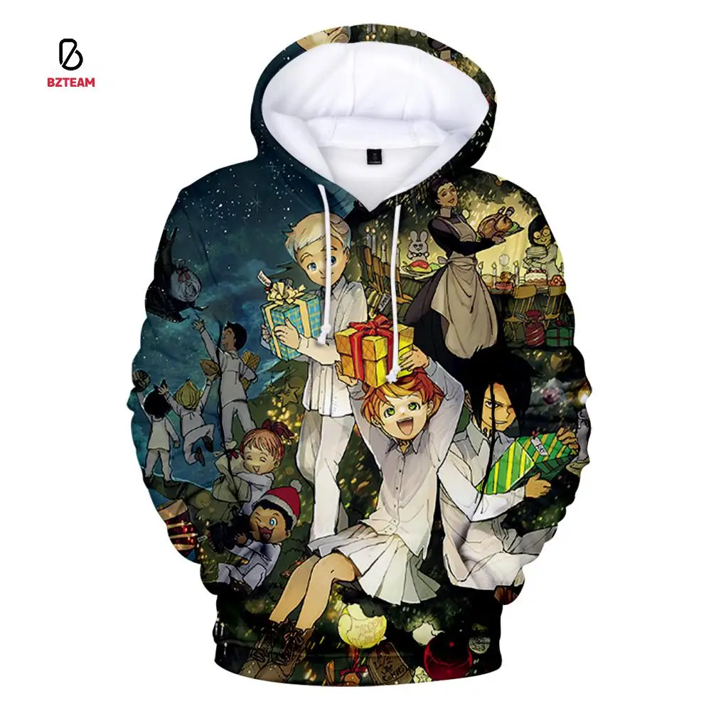 

BZTEAM веселая и новая толстовка с 3D принтом обещания Neverland, свитшот для мальчиков и девочек, толстовка с длинным рукавом, повседневный Аниме пу...