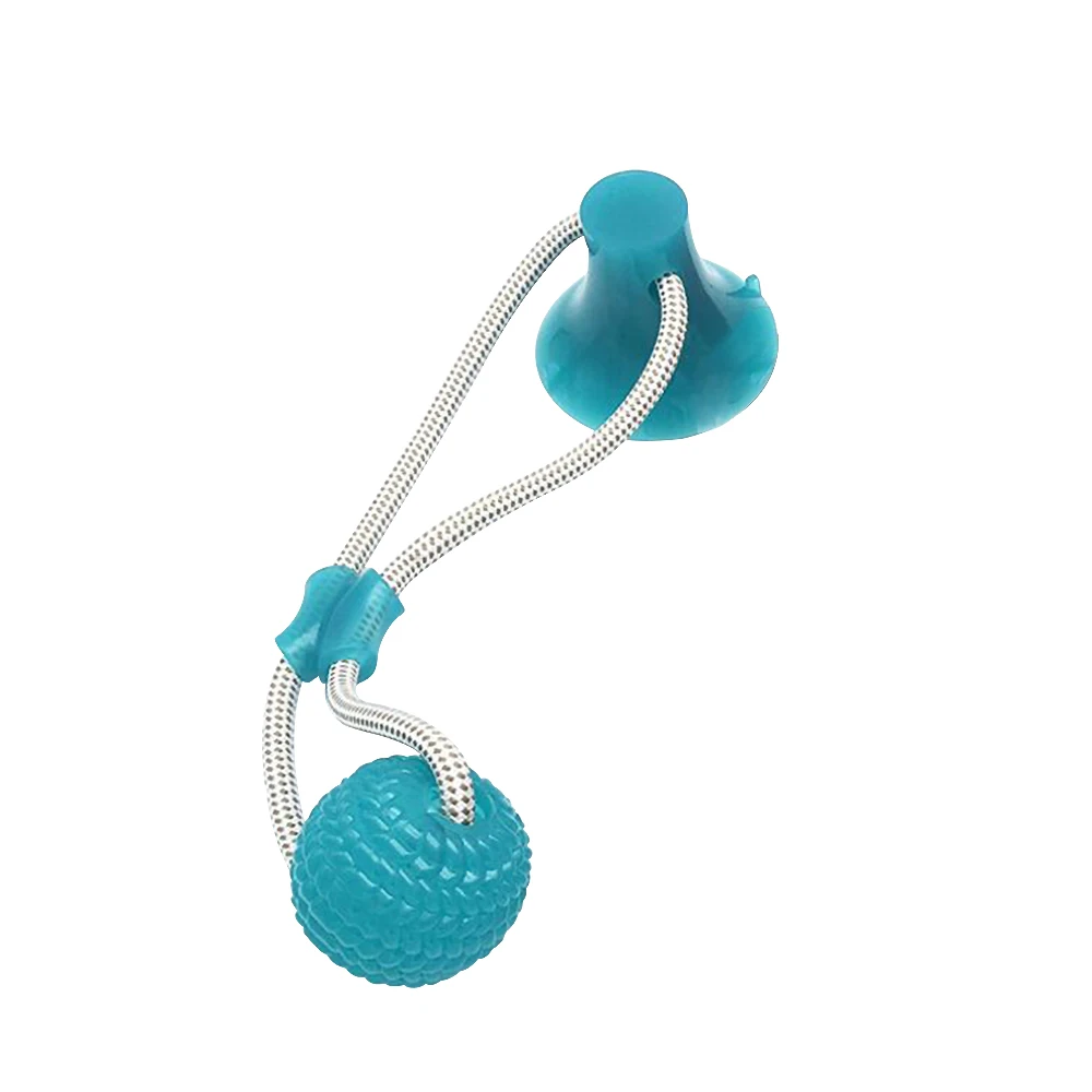 Игрушка для собак Ropeball с присоской для домашнего животного, игрушки с шариками TPR, для чистки зубов, красный, синий, зеленый 0