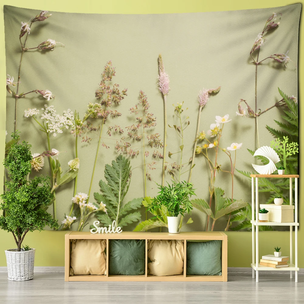

Plant Flower Tapestry Wall Hanging Psychedelic Natural Ins Simple Bohemian Style Art Hippie Bedroom Home Decor