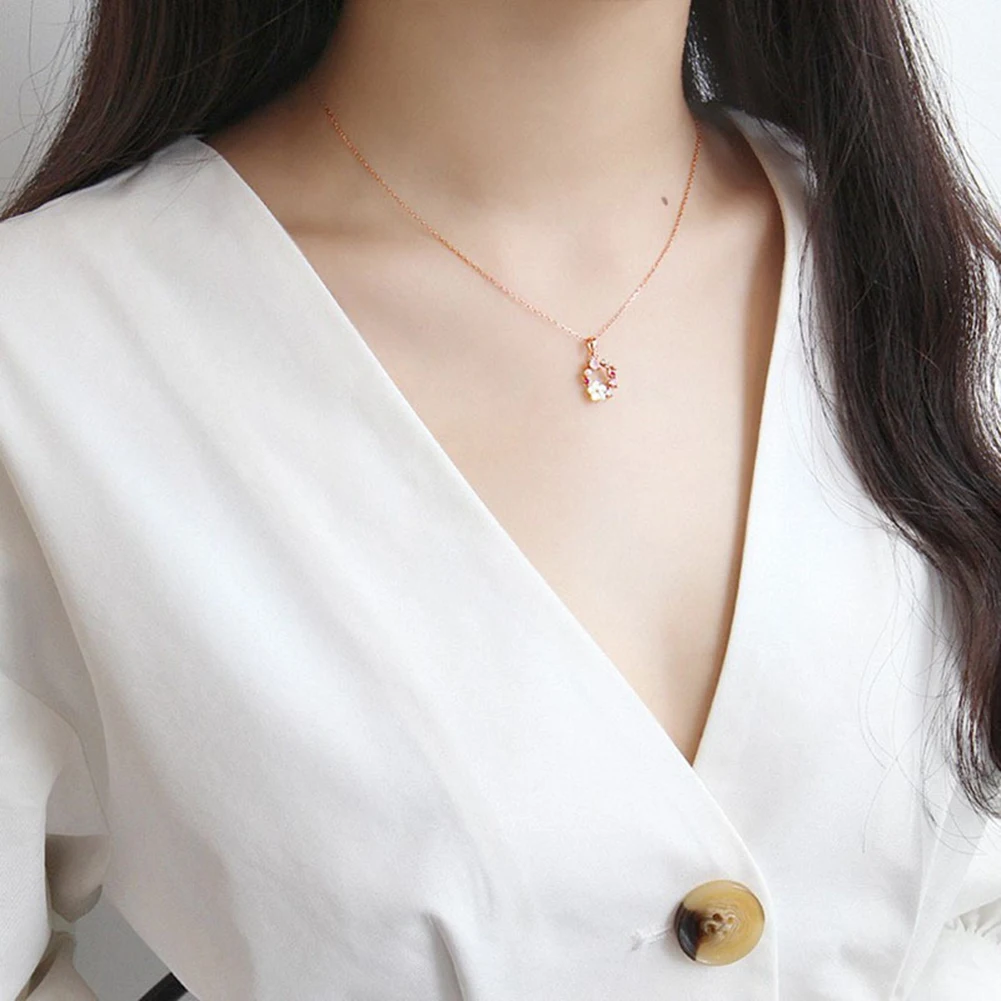 Fashion Rose Flower Charm Pendant Necklaces For Women Gril Gift Vintage Gold Color Chains Necklace Statement Jewelry | Украшения и