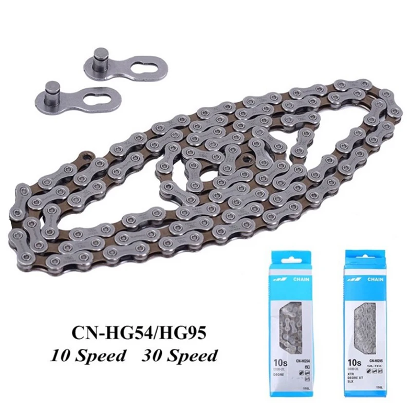 

Sale Bicycle Chains Delicate Design Grey Bicycle Chain Quick Connector 116 Link 10/30 Speed HG95 MTB Road Bike Chain
