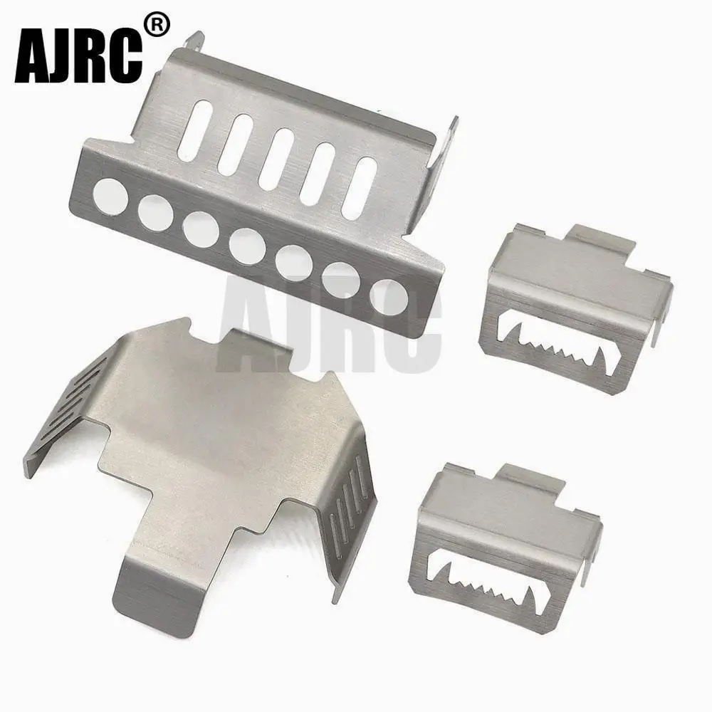 Stainless Steel Chassis Armor Axle Front Bumper Gearbox Base Protection Plate For 1/10 Rc Crawler Trax Trx-4 G500 Trx-6 G63