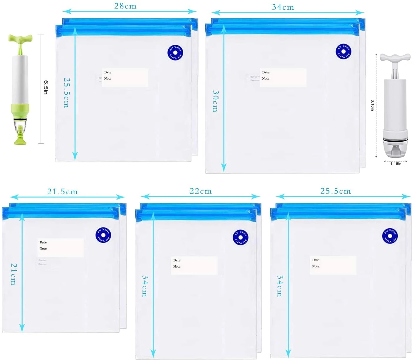 

13Pcs/Set Food Storage Vacuum Seal Bags Reusable Leakproof Reusable Transparent Food Vacuum Packaging Hand Pump Sealing Clips