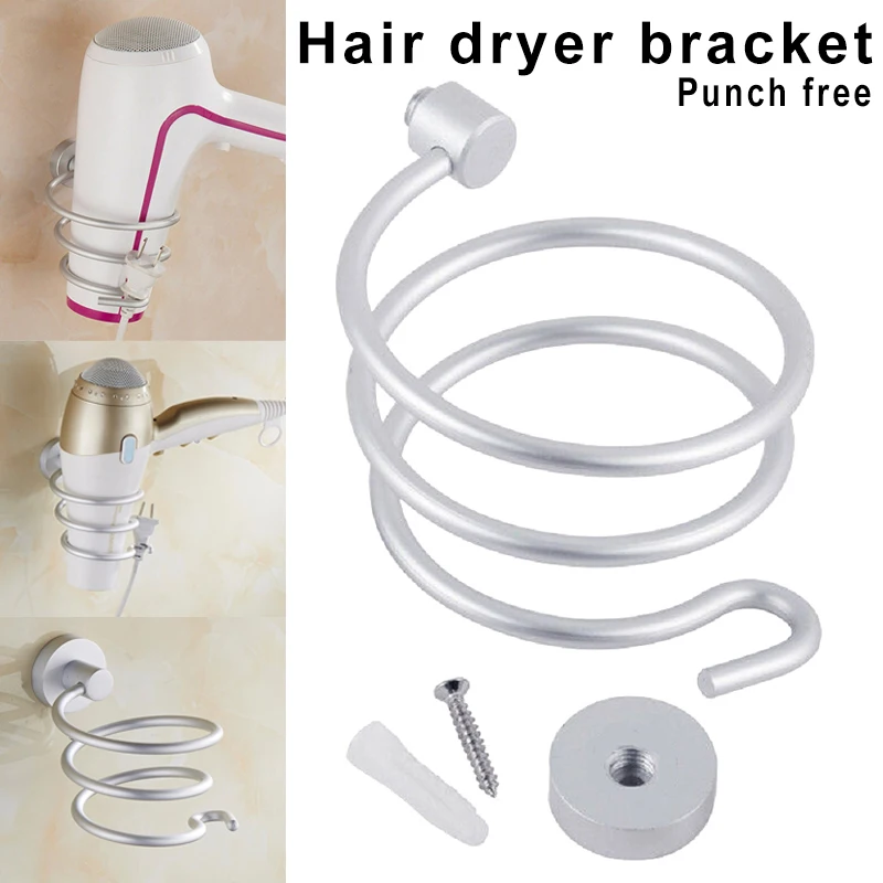 

Алюминиевый держатель для хранения Настенный фен стойка полка органайзер для ванной DC156