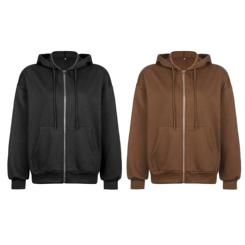 Женская толстовка с капюшоном и длинным рукавом свободная в стиле Харадзюку Толстая теплая однотонная