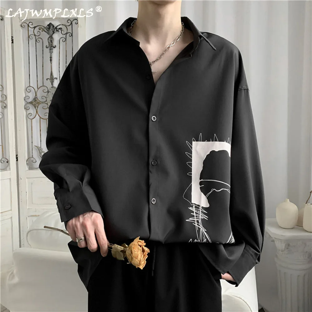 

Мужская деловая рубашка, Повседневная Свободная рубашка с длинным рукавом, в Корейском стиле, S-3XL