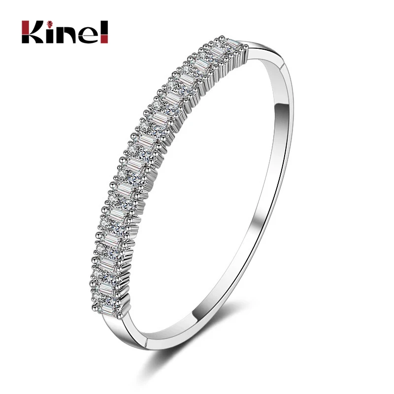 Роскошный модный Штабелируемый браслет Kinel манжета для женщин с полным