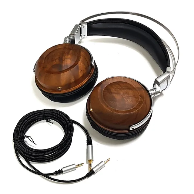 HANADOMI C1 HI-FI Headphones 50mm Beryllium Film Dynamic Stereo Wood Earphone DJ Metal Electronic Music Headband Headset 5