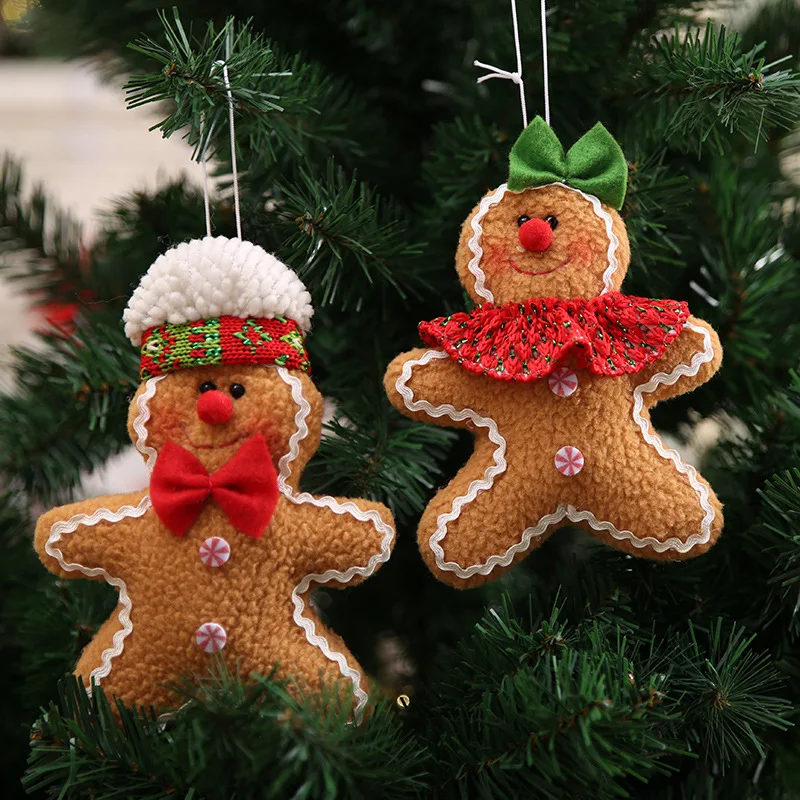 

Merry Christmas Five-star Gingerbread Man Hanging Ornaments 2021 New Year Gifts Xmas Tree Decoration Festival Party Supplies