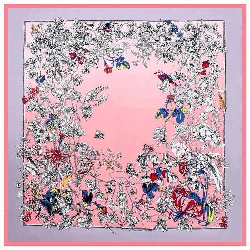 

Женский шёлковый шарф с принтом птиц, 100% см