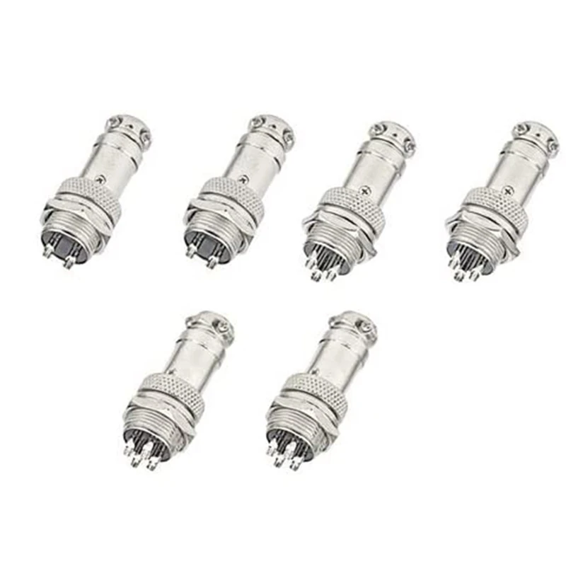 

16PCS Silver Male Female Aviation Plug 16mm Gx16-4 Panel Cable Connector Socket Plug Assortment Kit