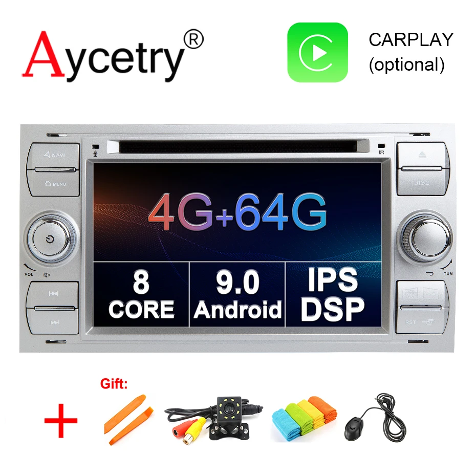 4G+ 64G Автомобильный dvd-плеер Android 9,0 2 din в тире для Ford Transit Focus подключение S-MAX C-MAX Kuga Mondeo Автомобильный Радио gps Мультимедиа