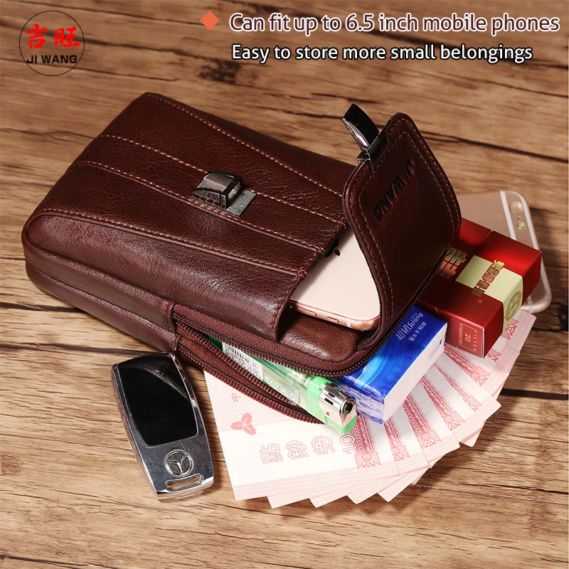 Мужская поясная сумка из натуральной кожи с ремнем 2021 |