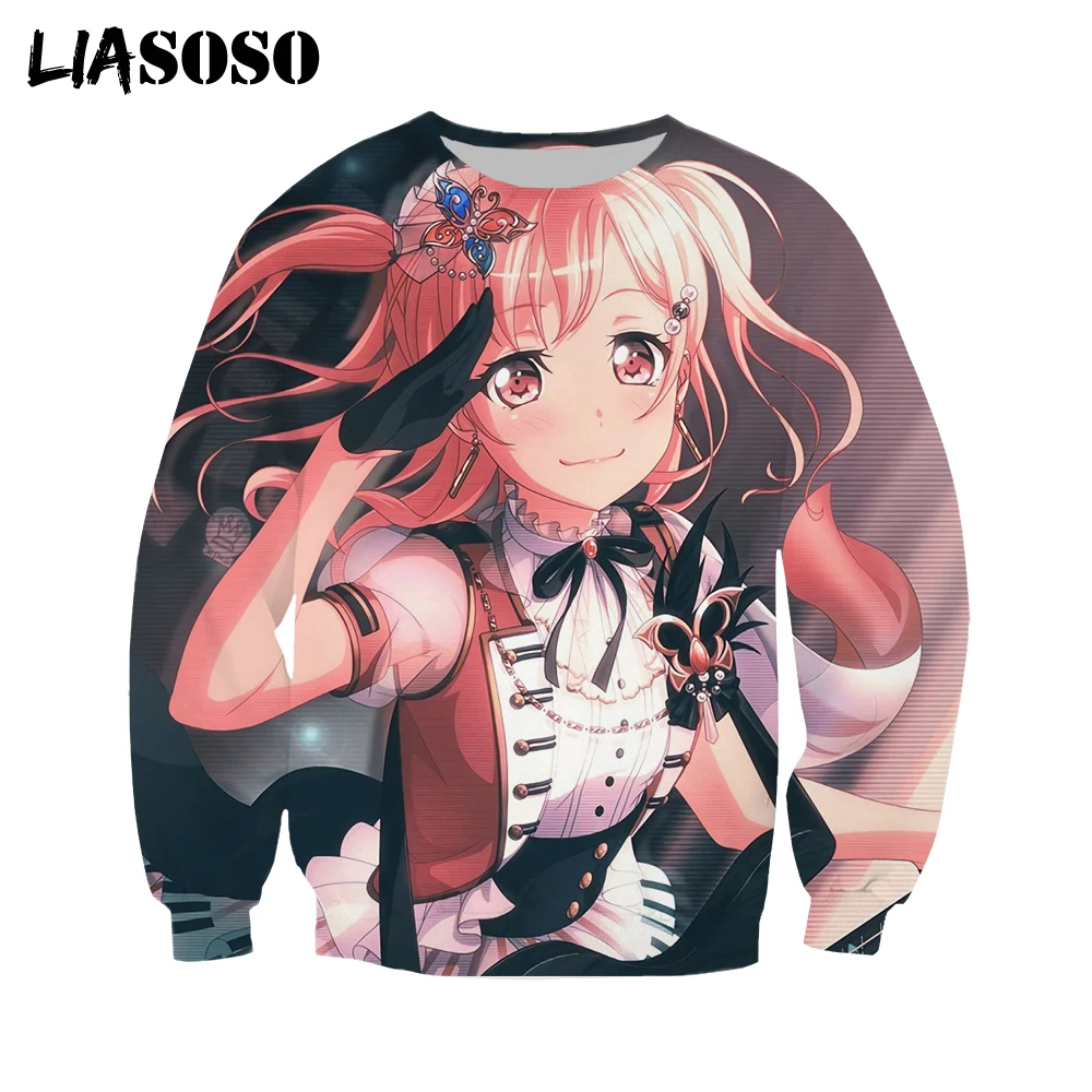 

LIASOSO Animel Bang Dream Sweatshirt 3D Print Men Women Hoodies Hip Hop Fashion Street Clothes Long Sleeve Pullover Oversize