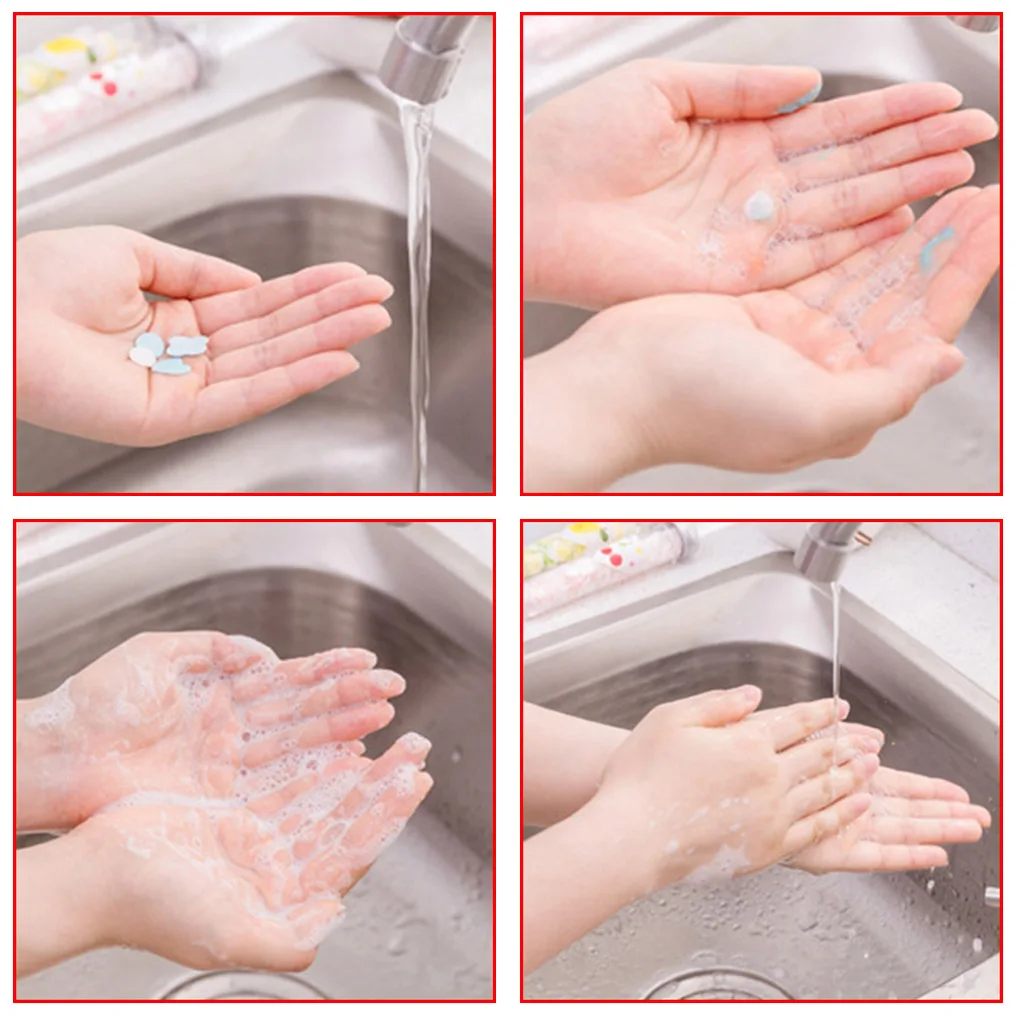 

Portable Mini Disposable Soap Tablets Test Tube Hand Washing Soap Slice for Kitchen Travel Random Color
