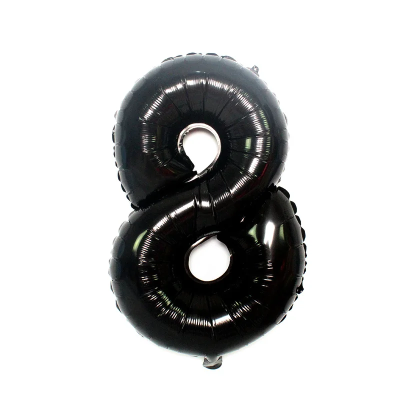 1pc 32inch black 8 Шарики с пандой из мультфильма звезда латекс черный номер Счастливый День Рождения Вечеринка для украшения детского душа дети животное баллон подарки - Цвет: 1pc 32inch black 8
