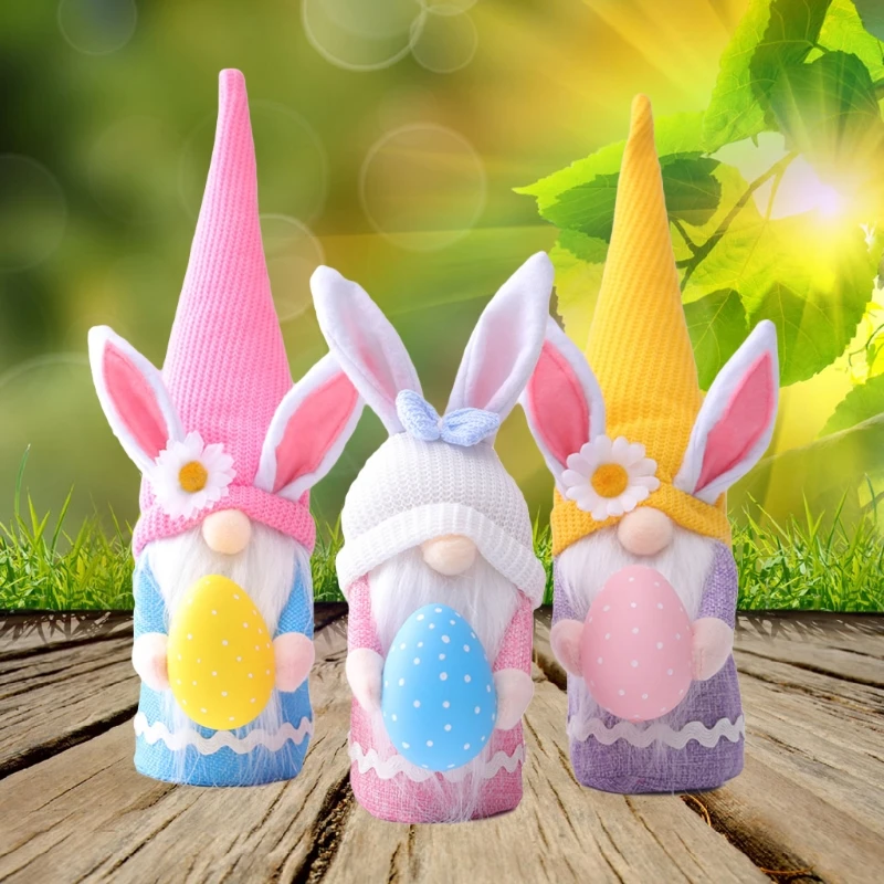 

1 set Easter Faceless Doll Rabbit Egg Happy Easter Decorations For Home Bunny Easter Party Supplies Kids Gifts DIY Decor