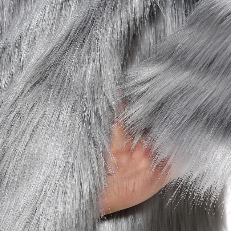 

Men's Fur Jacket Hooded Fur Coat Longer Thicken Warmth European and American Faux Fur