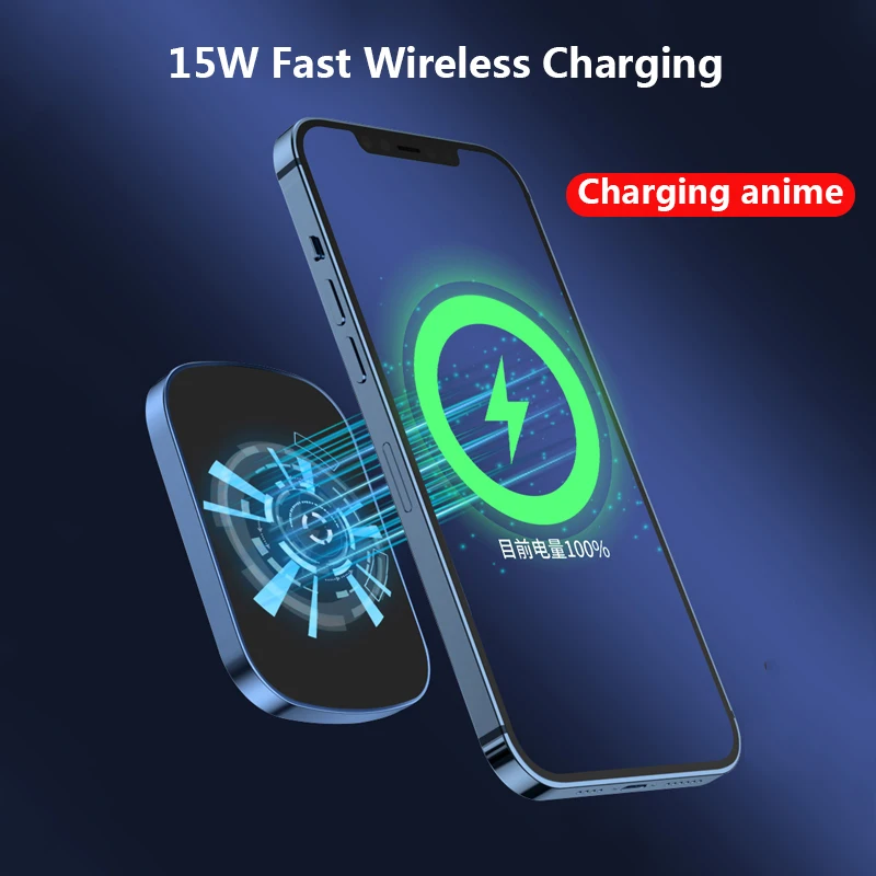 15w wireless power bank charger 10000mah external battery for iphone 12 13 pro max mini magnetic fast charging powerbank free global shipping