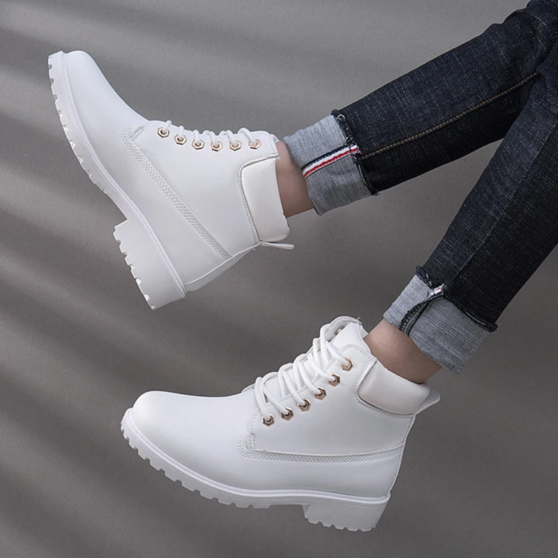 

Ankle Boots For Women 2021 New Martin Boots Female Fashion Autumn Winter Boots Women Solid Square Heel Shoes Plus Size 36-43