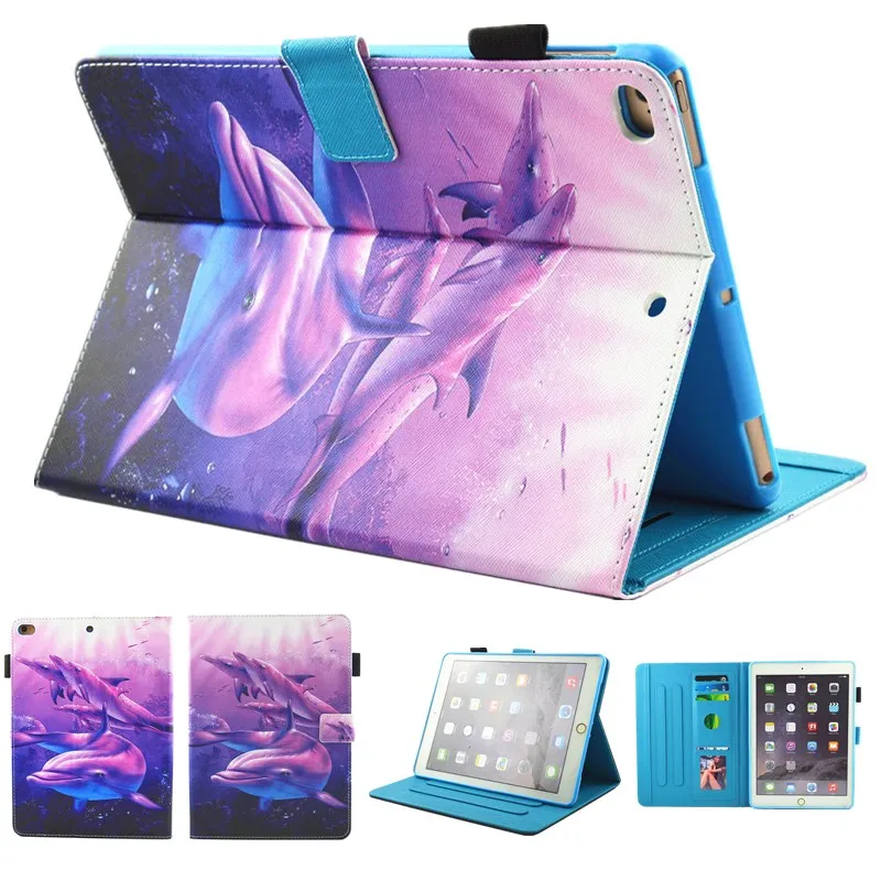 Модный чехол подставка с изображением дельфина для Apple iPad Air 1 2 5 6 New 9 7 2017 2018 5th 6th