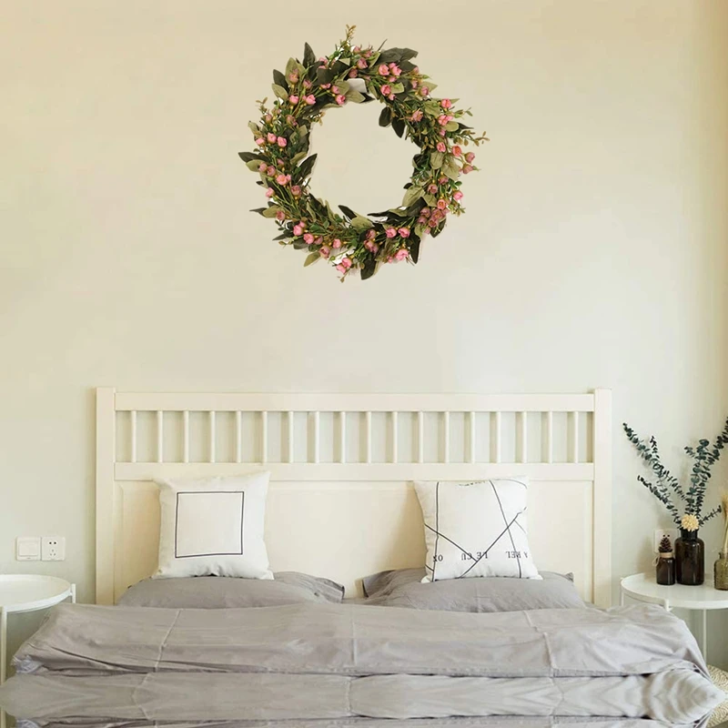 

Spring Artificial Flower Wreath for Front Door Window Wall Hanging Weddings, Parties, and Home Decorations