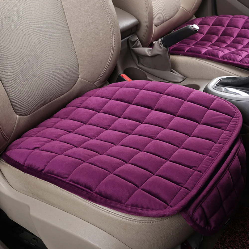

Car Front Seat Cushion Breathable Cotton Stuffed Seat Cover Auto Seat Pad Mat Protective Backless Velvet Plush Seat Cushion