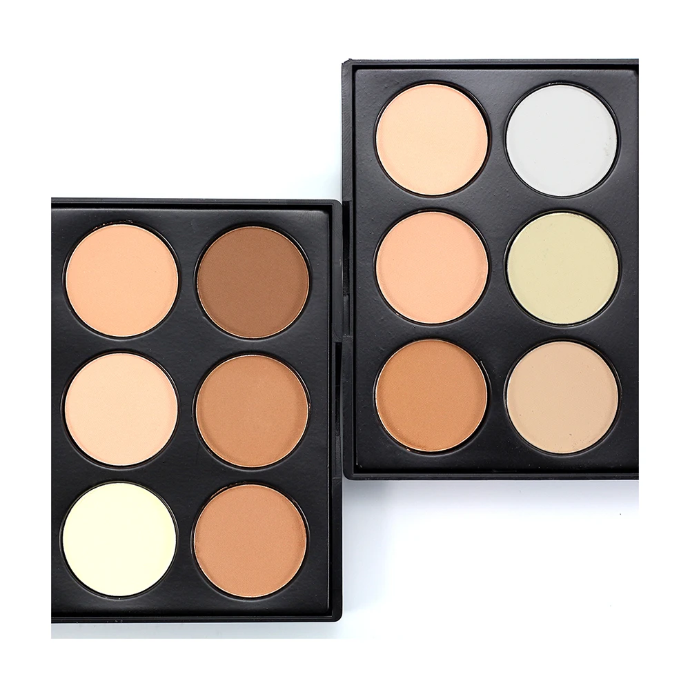 6 цветов матовая палитра пудры для лица основа Румяна Тени век Контур Макияж