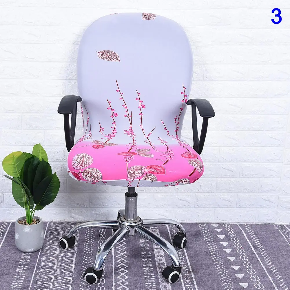 

2021 Hot Sale Swivel Chair Cover Elastic Removable Printed Chair Cover for Computer Office Dropshipping NEWEST
