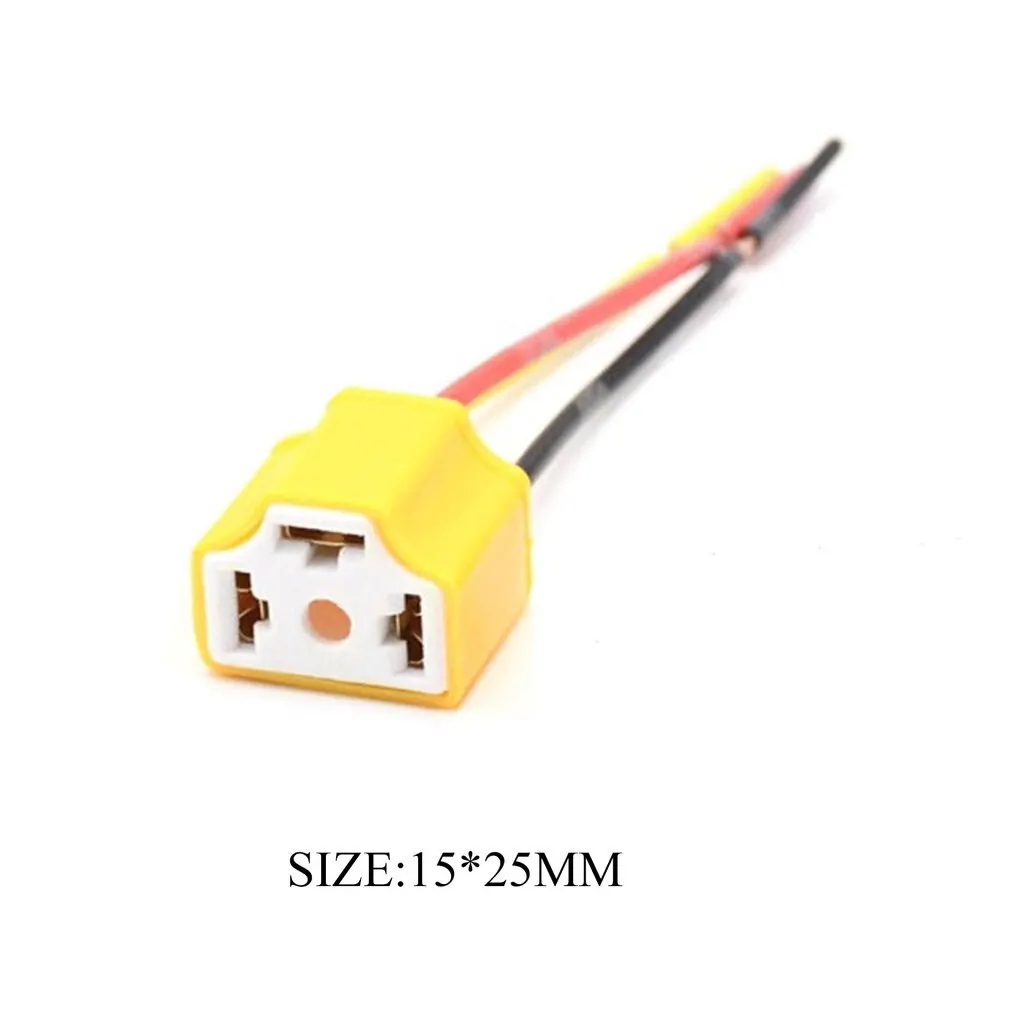 

2x H4/9003/HB2 Female Pigtail Ceramic Headlight Connector/Plug/Adapter/Socket