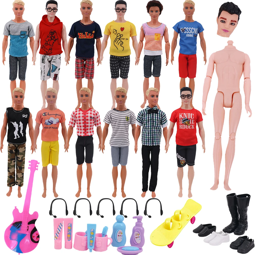 30cm Ken Doll Clothes Tops Shorts Shoes Furniture Dollhouse Accessories Fits 11.8Inch Boy Doll,BJD Doll,Fashion Outfit For Boy