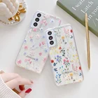 Блестящий цветочный чехол для телефона Samsung A51 A50 A71 A72 A32 A12 S21 S20 Ultra Plus Note 20 Ультра мягкий прозрачный противоударный чехол для задней панели