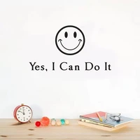 yes i can do it smile face vinyl wall sticker wall decoration decals lettering art words inspirational stickers home decor