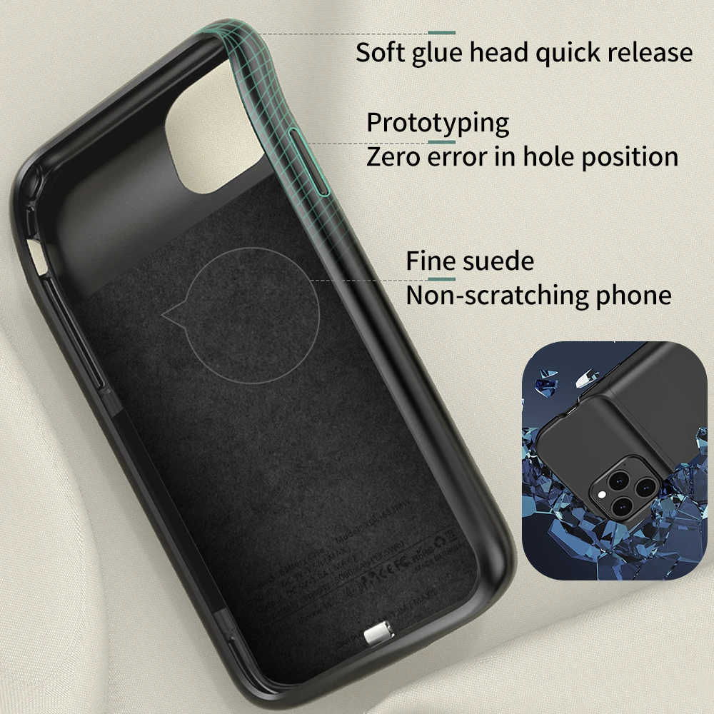 10000 мАч батарея зарядное устройство чехол для iPhone 11 12 Pro Max 5S 5 SE 5C 6 6S 7 8 plus X XR XS MAX Power