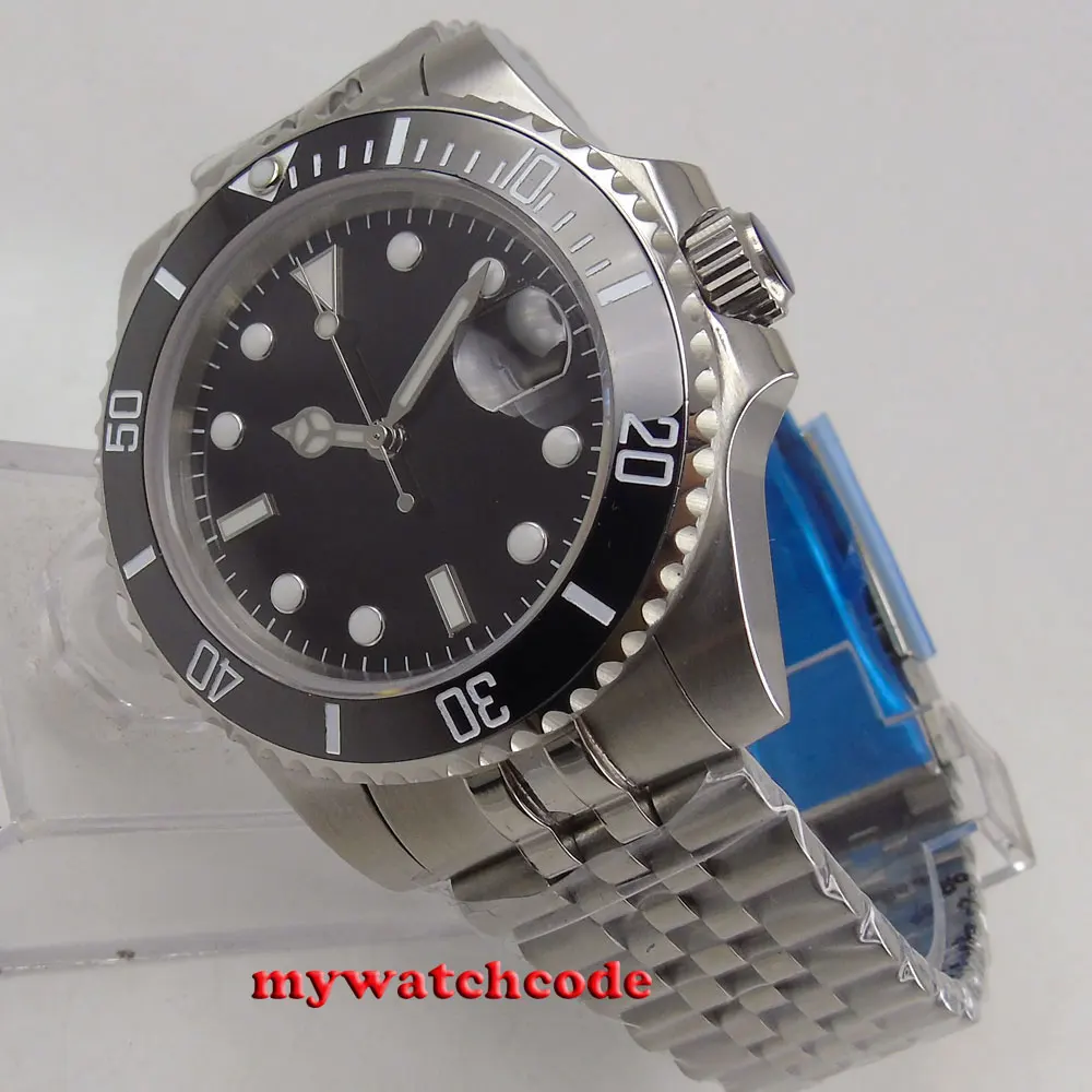 Топ бренд класса люкс 40 мм черный циферблат керамические сапфировое стекло Jubilee