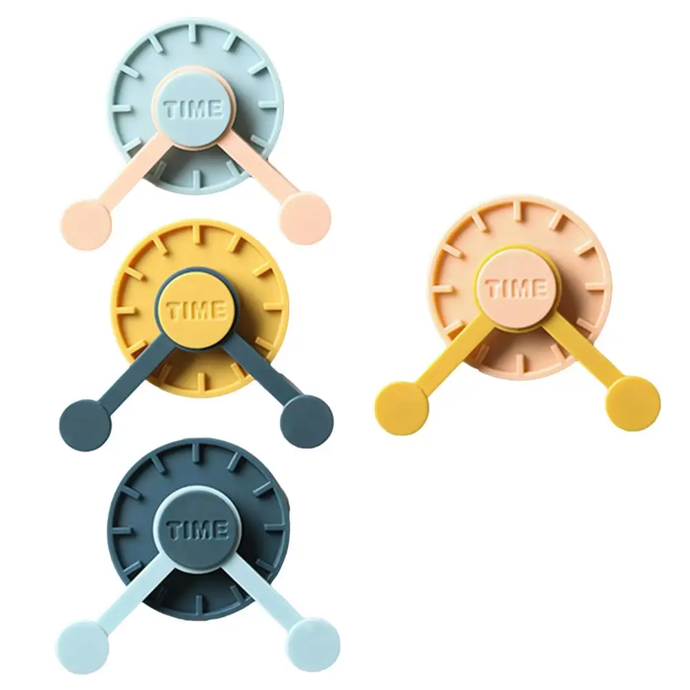 

4PC Wall Holder hooks Clock Shape Rotating hook durable kitchen living room No trace punch-free rotating clothes Sundry hooks