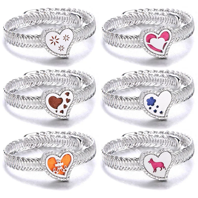 Эластичный браслет с сердечком Рождественский из нержавеющей стали диффузор