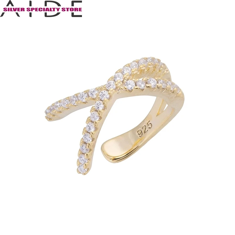 

AIDE Punk Zircon Clip Earring For Women 925 Sterling Silver Cuffs Earrings Girl Earrings Fine Jewelry Pendientes Bijoux For Gift