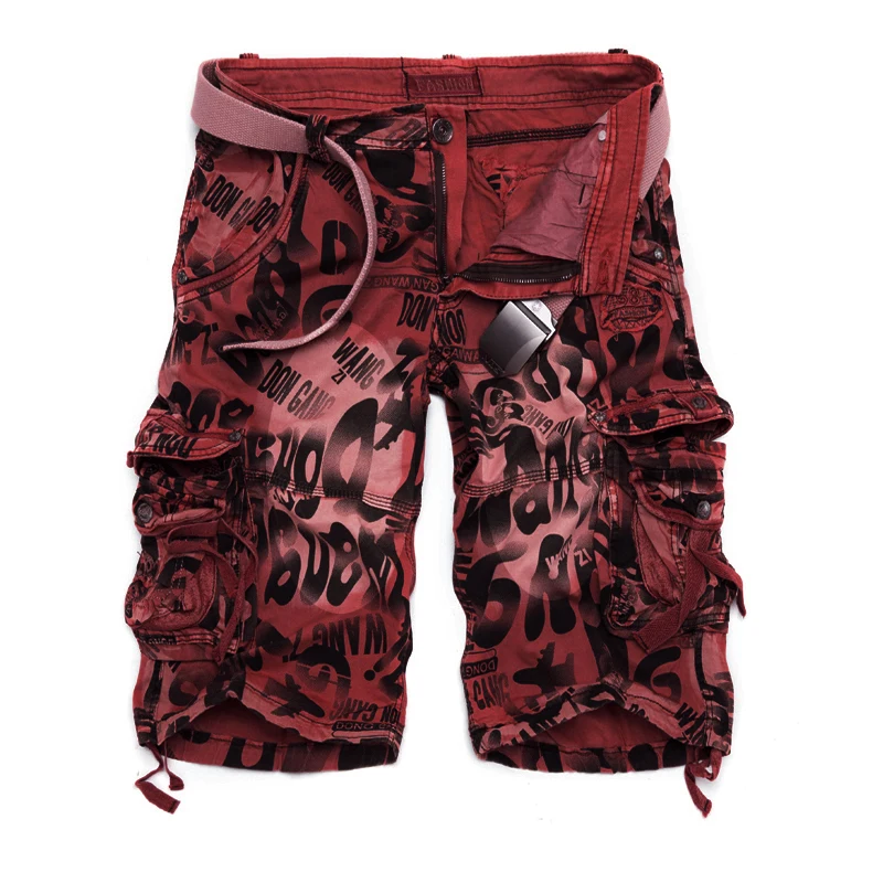 

Drop shipping Men's Camouflage Shorts 2020 Summer Army Cargo Shorts Workout Shorts Loose Casual Trousers Plus size 29-40 No Belt