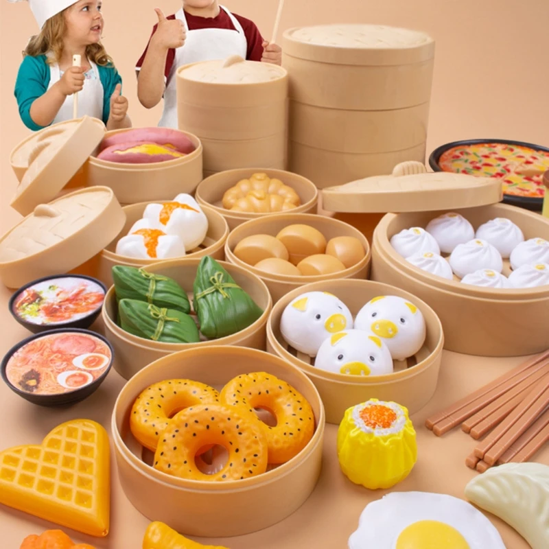 

Simulation Steamer Bread Kitchen Utensils Cookware Toys Simulation Kitchen Toys Kitchen Game Toys for Children