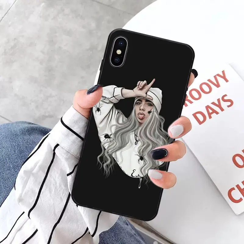 A12 MaiYaCa Billie eilish Smart Cover черный мягкий чехол для телефона для Apple iPhone 8 7 6 6S Plus X XS MAX 5 5S SE XR 11 11pro max - Цвет: A12