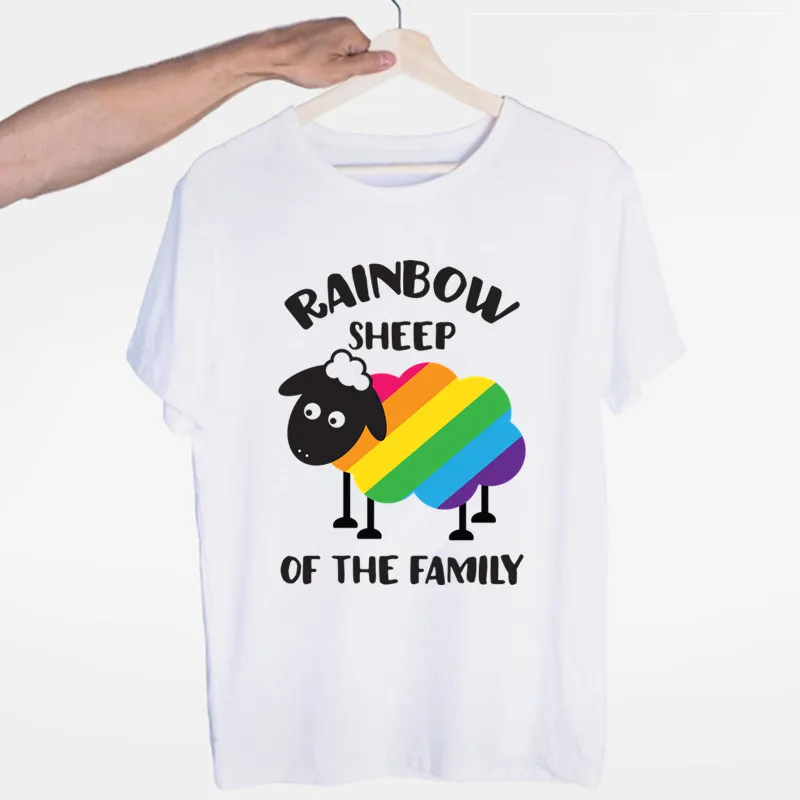 Летняя футболка для геев с изображением ЛГБТ радуги принтом мужская и женская