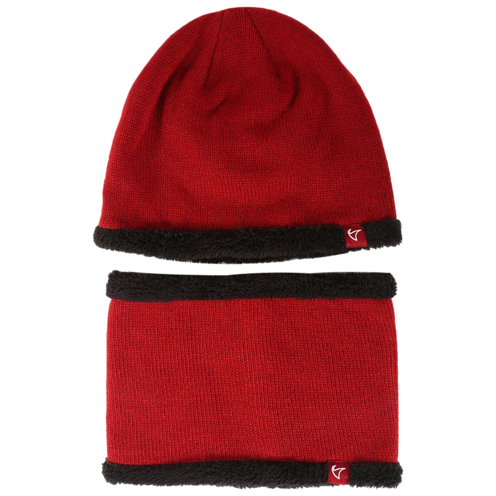 Комплект из 2 предметов зимняя шапка и шарф мужская женская теплая вязаная с