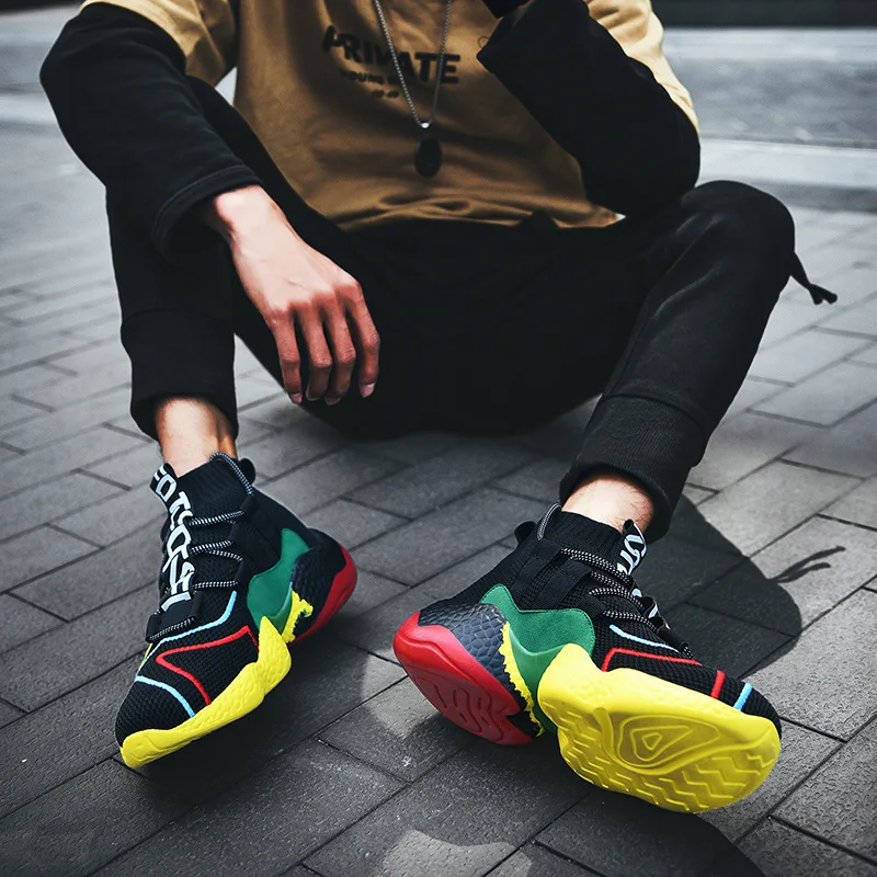 

Men's Basketball Shoes Breathable Cushioning Non-Slip Plus Size 48 Sports Shoes Training Athletic Basketball Sneakers for Male